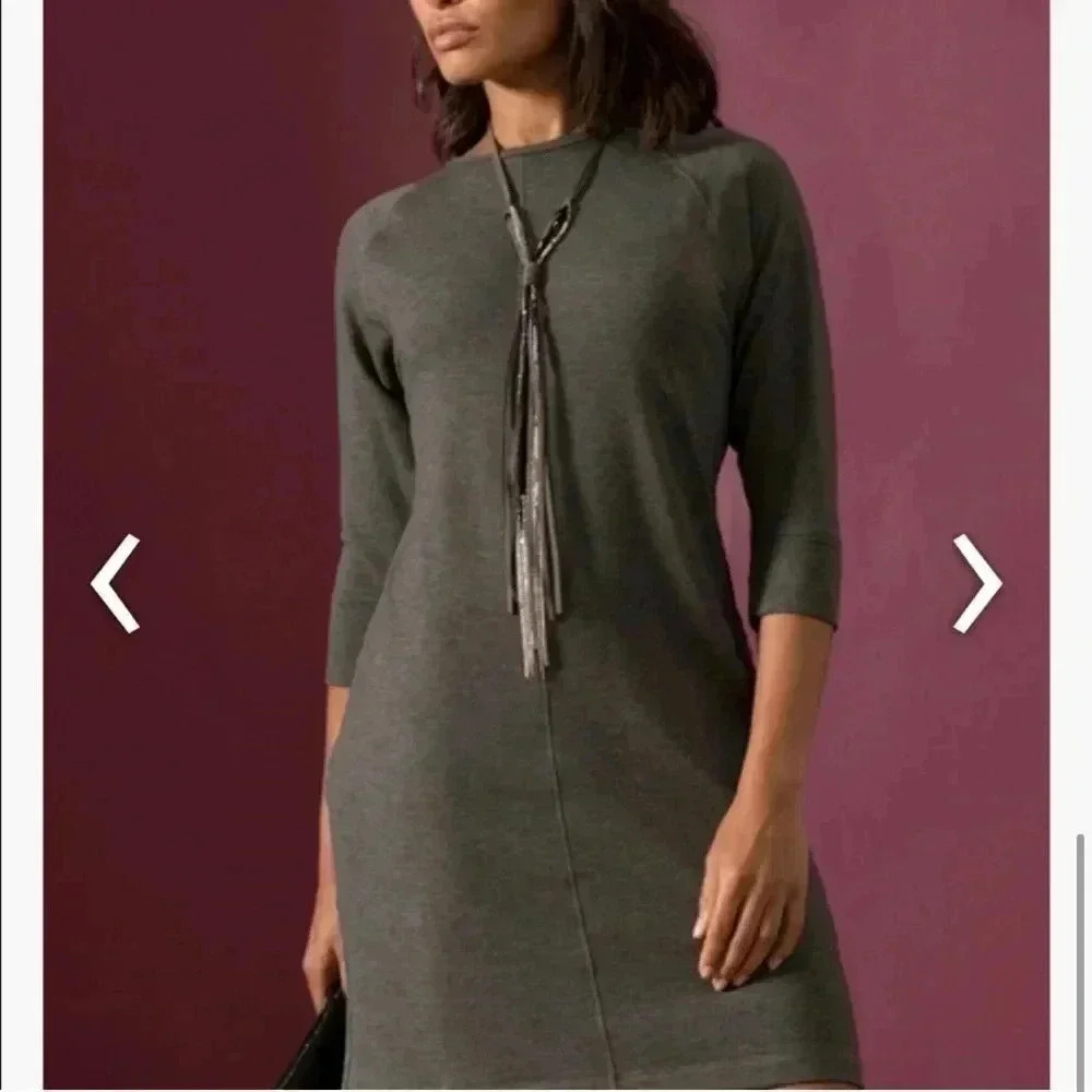 Peach dress in Charcoal‎ grey very comfy Sz Medium